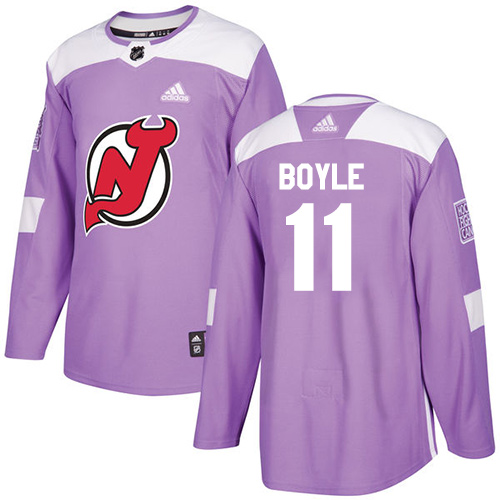 Adidas Devils #11 Brian Boyle Purple Authentic Fights Cancer Stitched NHL Jersey